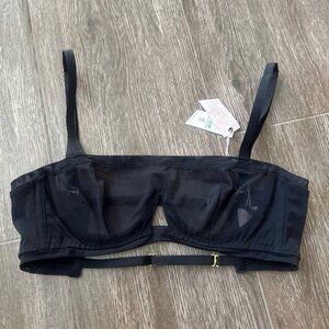 New Free people intimates We Are HAH mesh bralette wired black bra RN 153005 32A
